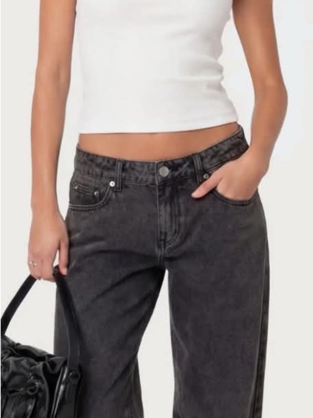 Edikted Women's Black Wash Flare Jeans